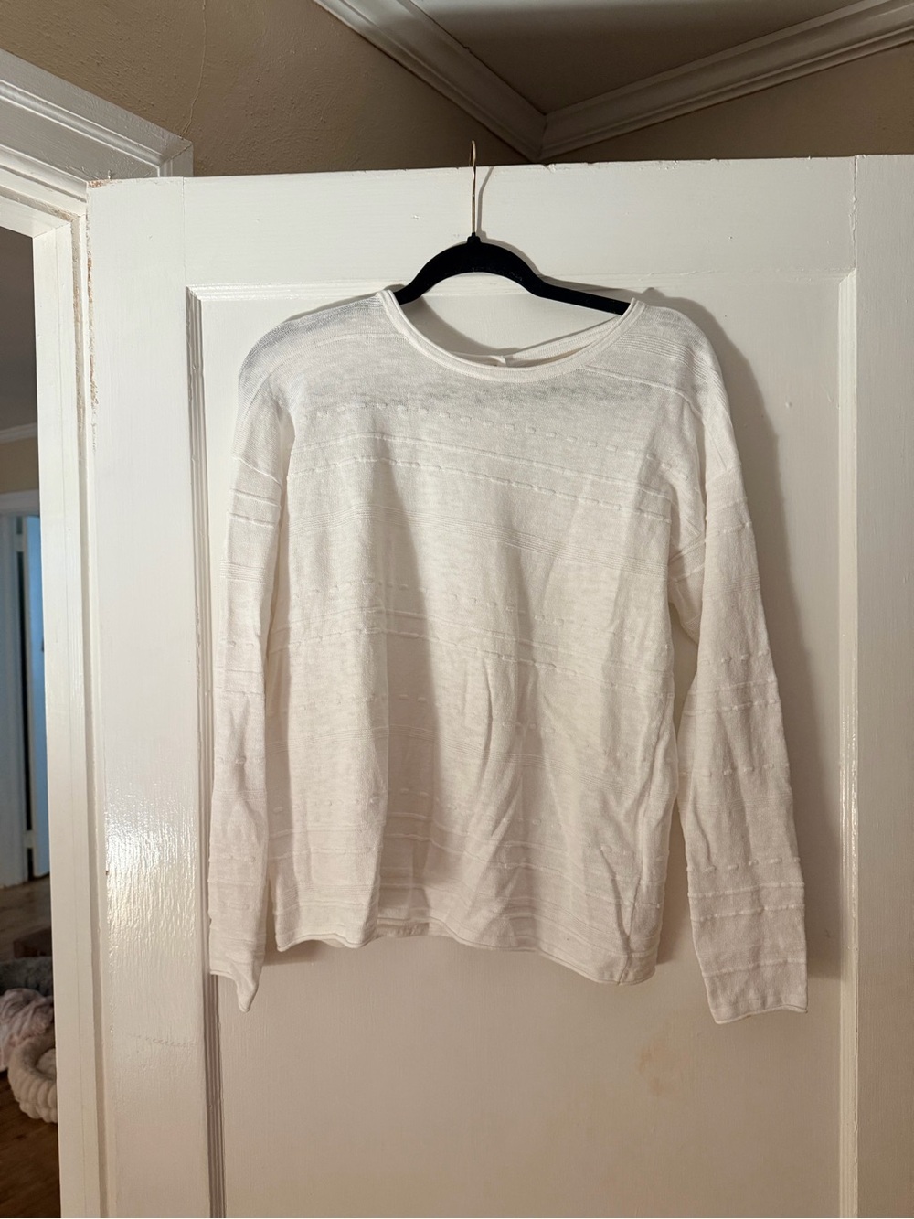 🤍 FatFace White Textured Knit Sweater – US Size 6 🤍